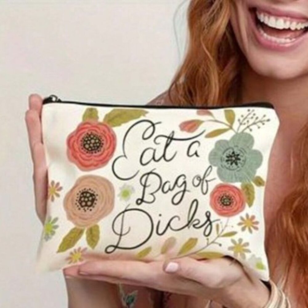 “Eat a Bag of D*cks” Canvas Cosmetic Bag (BRAND-NEW & SO FUNNY!)‎